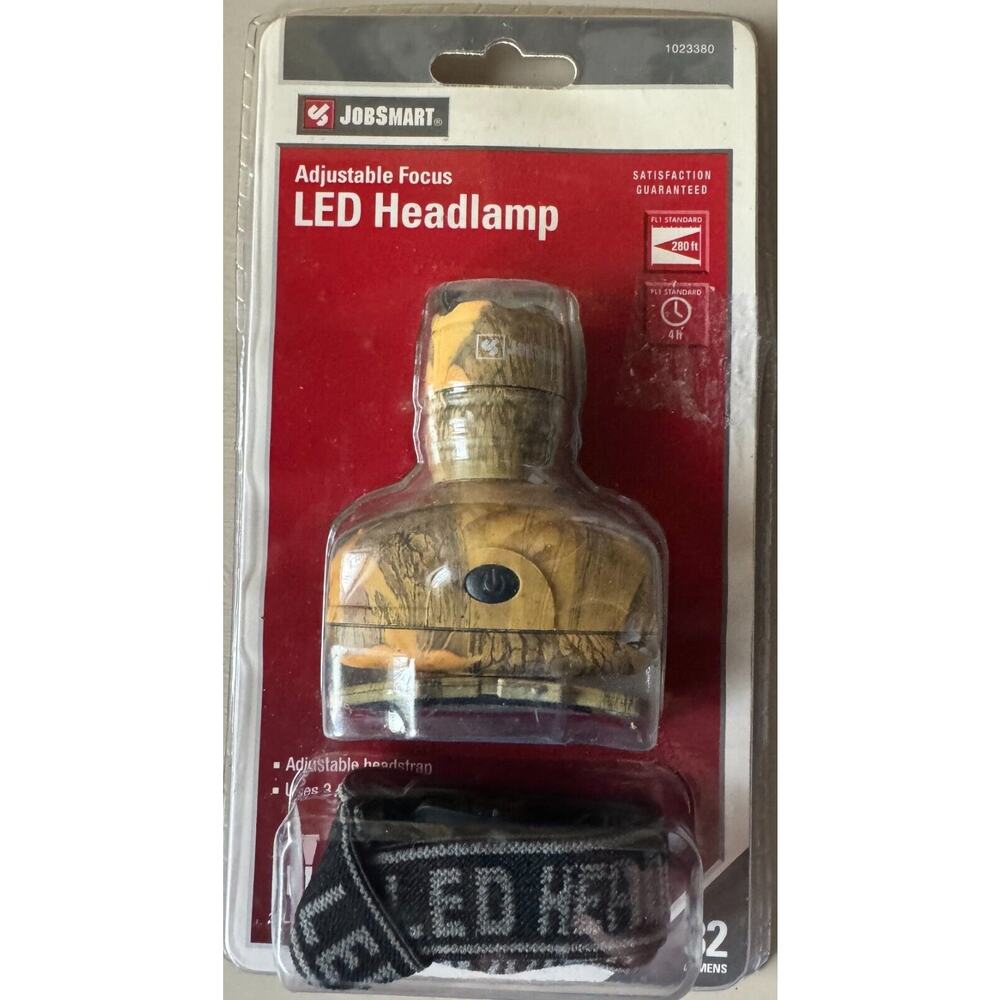 JOBSMART Adjustable Focus Camouflage LED Headlight Flashlight 32 Lumens 1023380